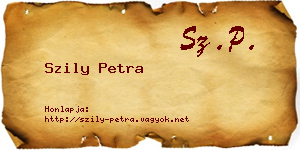 Szily Petra névjegykártya