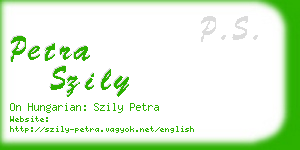 petra szily business card